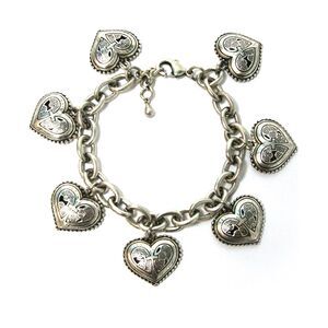 Halle Joy Cut Out Cross Heart Bracelet Grace Silver